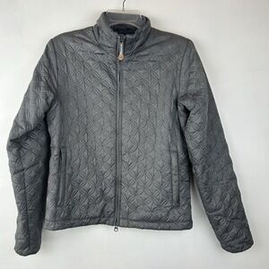 Predator Jacket Womens S Gray Quilted Full Zip Coat Casual Fall Autumn Preppy